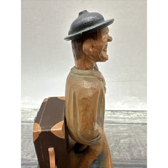 Vintage ANRI Italy Carved Wood Music Box Bar Set Corkscrew Bottle Opener {L} - Picture 13 of 16